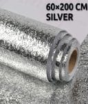 CM Foil Sheet Silver Aluminium Foil Sheet Kitchen Waterproof Self-Adhesive (Silver)  60 x 200 cm