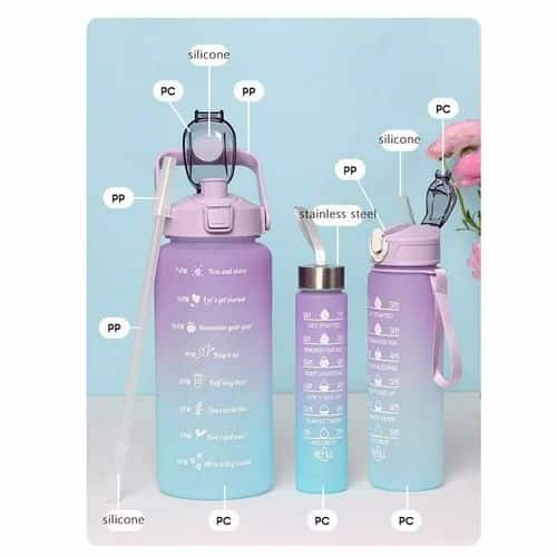 sports-water-bottles-3-pcs-set-with-motivational-time-marker-leak-proof-flip-top-lid-random-color - 2